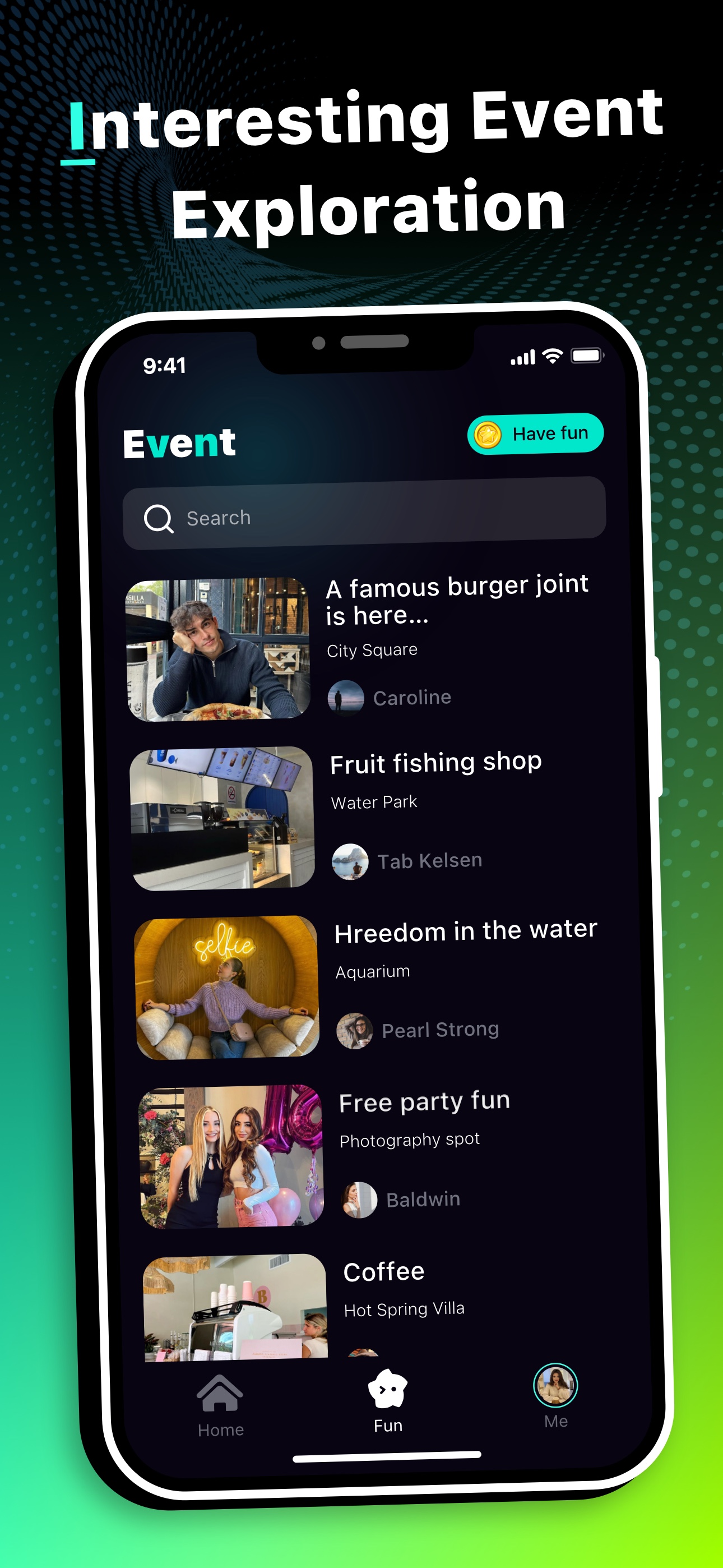 Finding events on Yaya